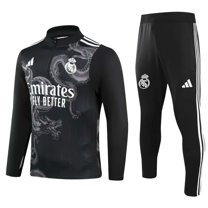 Real Madrid Tracksuit - Black Dragon